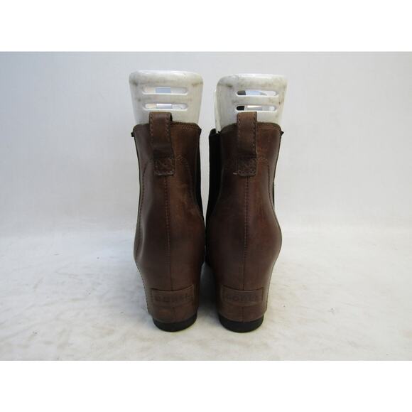 Sorel Womens Size 9 Brown Leather Ankle Wedge Fashion Boots Bootie - Picture 7 of 11